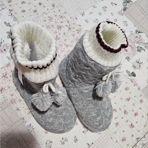 Cozy Gray and White Boots